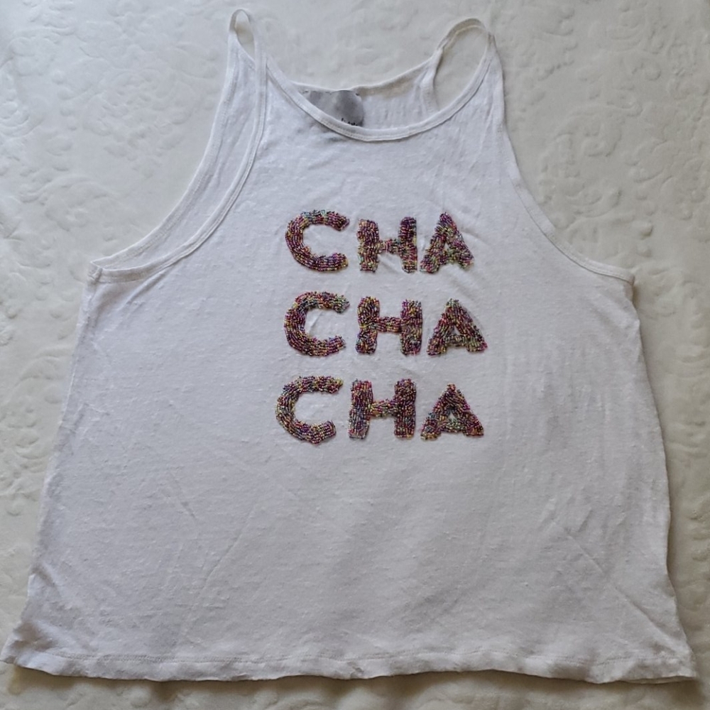 White Sequined Tank Top